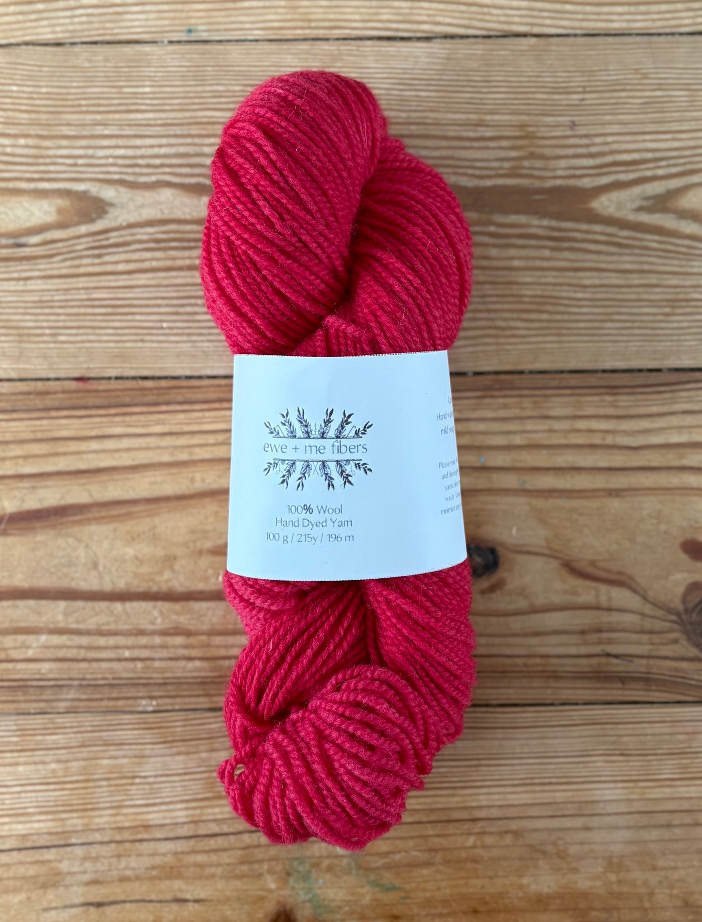 2 ply worsted weight 100% wool yarn - Poinsettia
