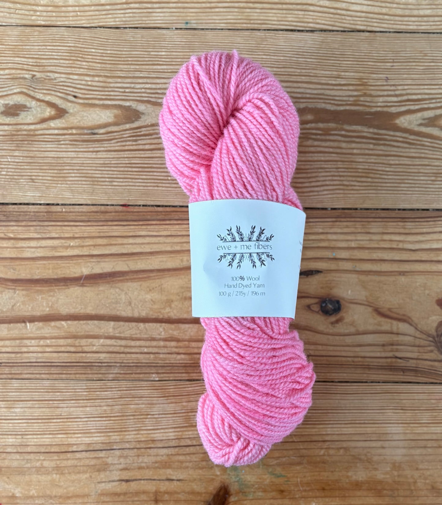 2 ply worsted weight 100% wool yarn - Flamingo